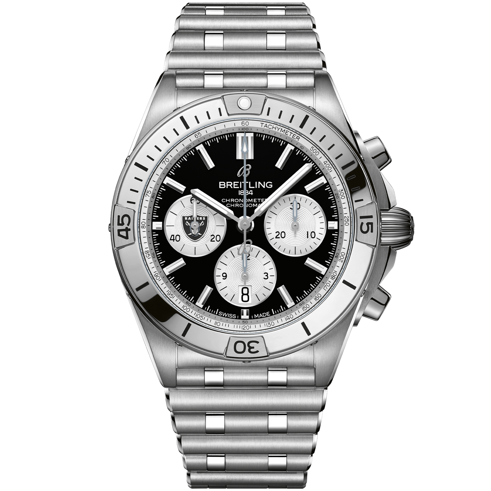 Chronomat_B0142_AB01342B1B1A1_STEEL_LAS_VEGAS_RAIDERS_DIGITAL-scaled-1.png Chronomat B01 42 NFL Las Vegas Raiders Edition AB01342B1B1A1 - Image 1