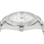 Rolex 18K White 41mm Gold Day-Date II with Silver Baguette and Diamond Dial, President Braclet - Image 3