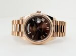 Rolex Day-Date 40 Rose Gold Chocolate Roman Dial & Fluted Bezel President Bracelet 228235 - - Image 4